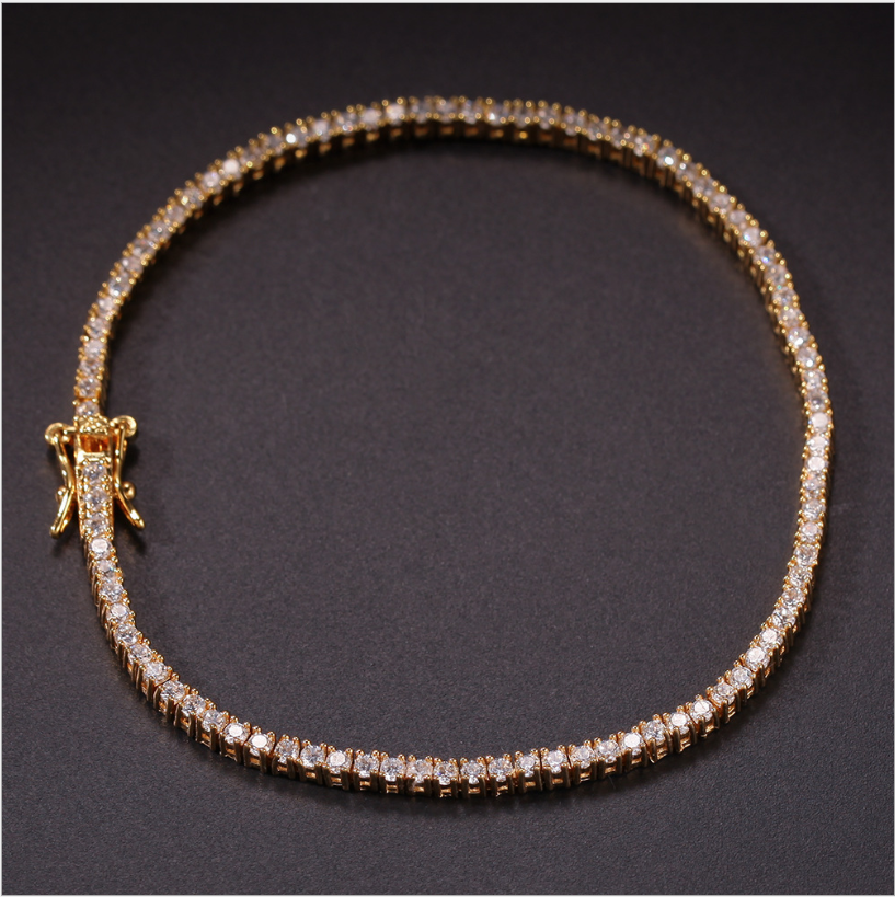 Tennis chain bracelet set with zirconia stones