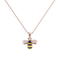 Rose gold-tone necklace with small bee pendant