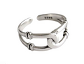 Silver-tone double band open ring
