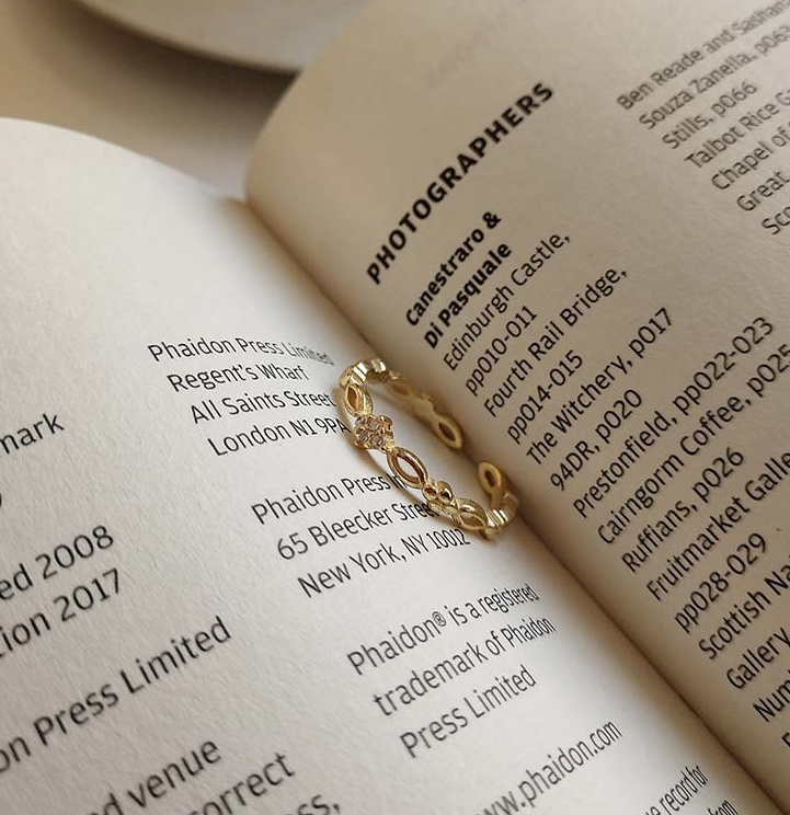 Slim gold-tone open adjustable ring