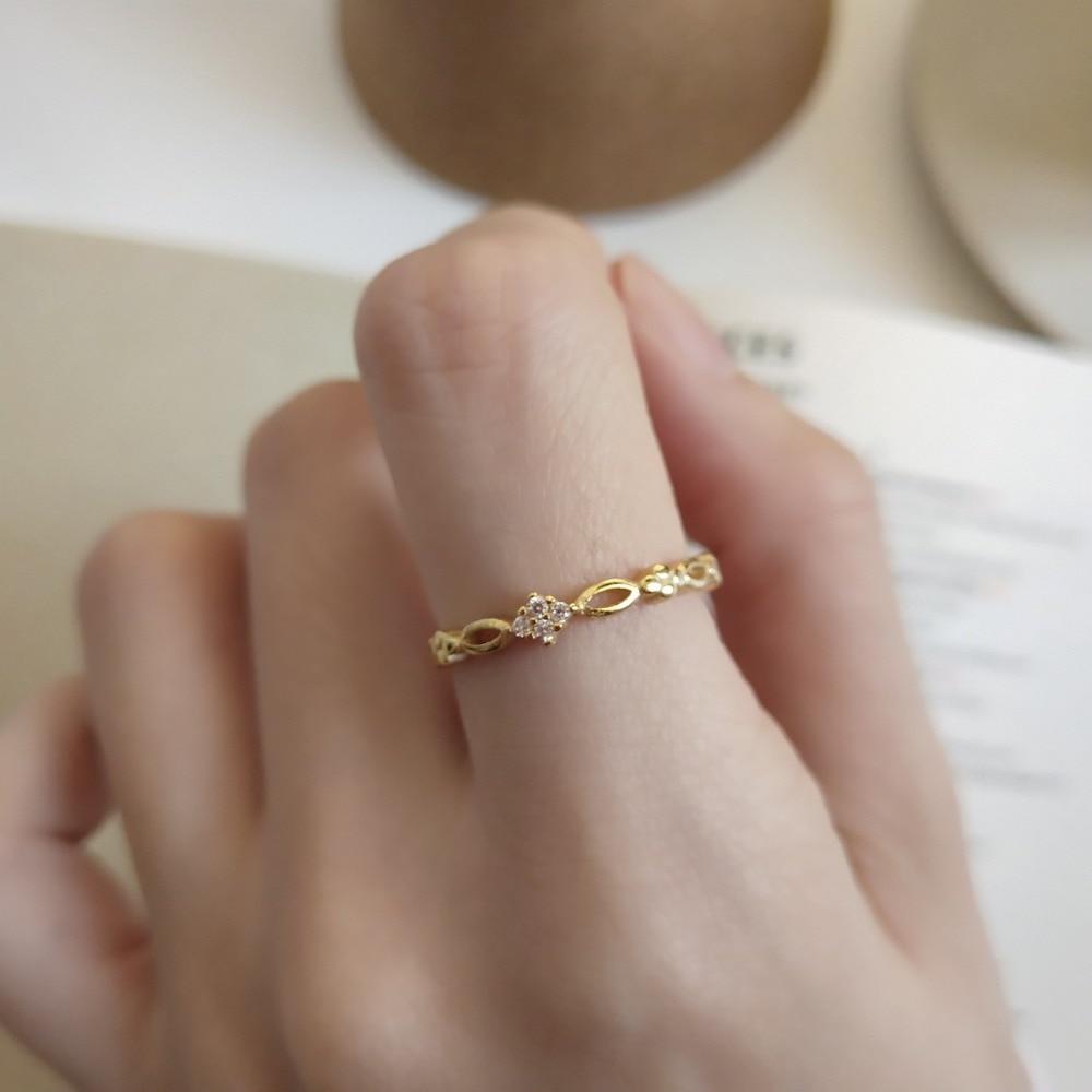 Slim gold-tone open adjustable ring