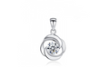 Swirl zircon pendant necklace on silver-tone chain