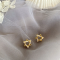 Gold-tone pearl-style earrings in a retro design