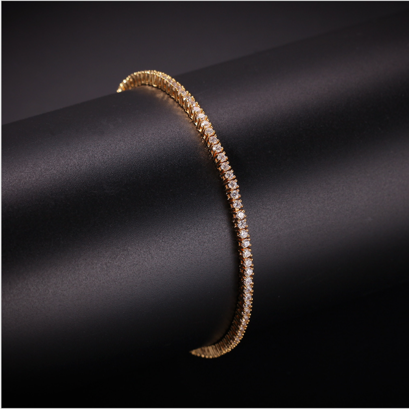 Tennis chain bracelet set with zirconia stones
