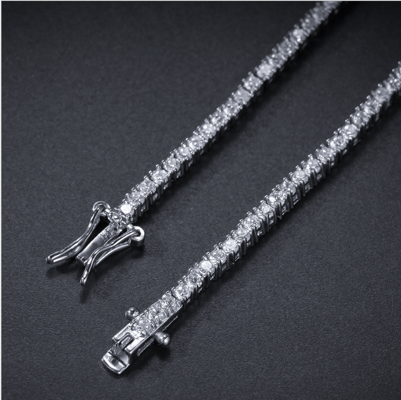 Tennis chain bracelet set with zirconia stones
