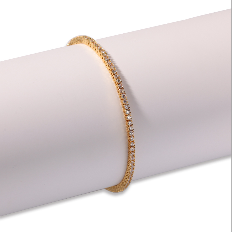 Tennis chain bracelet set with zirconia stones