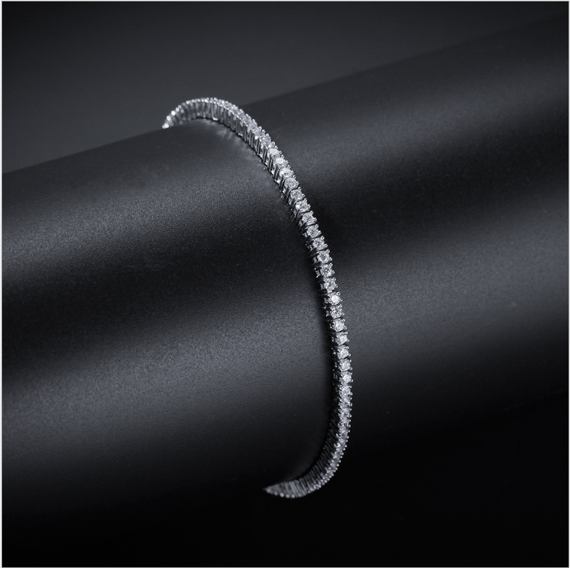 Tennis chain bracelet set with zirconia stones